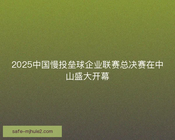 2025中国慢投垒球企业联赛总决赛在中山盛大开幕 2025中国慢投垒球企业联赛总决赛在中山盛大开幕